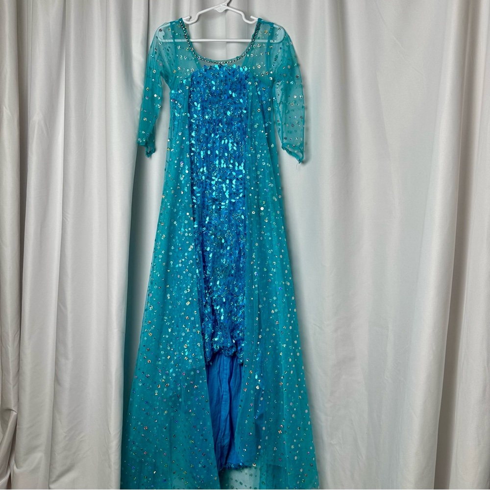 Elsa-Inspired Frozen Blue Sequin Princess Dress Costume Gown 4T